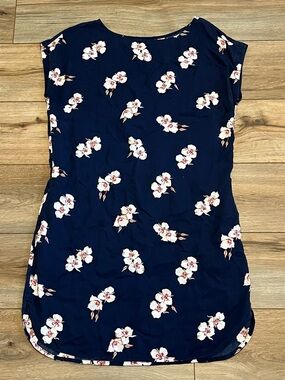 Patagonia June Lake Mini Dress SZ Medium Navy Blue Mariposa Lily Floral